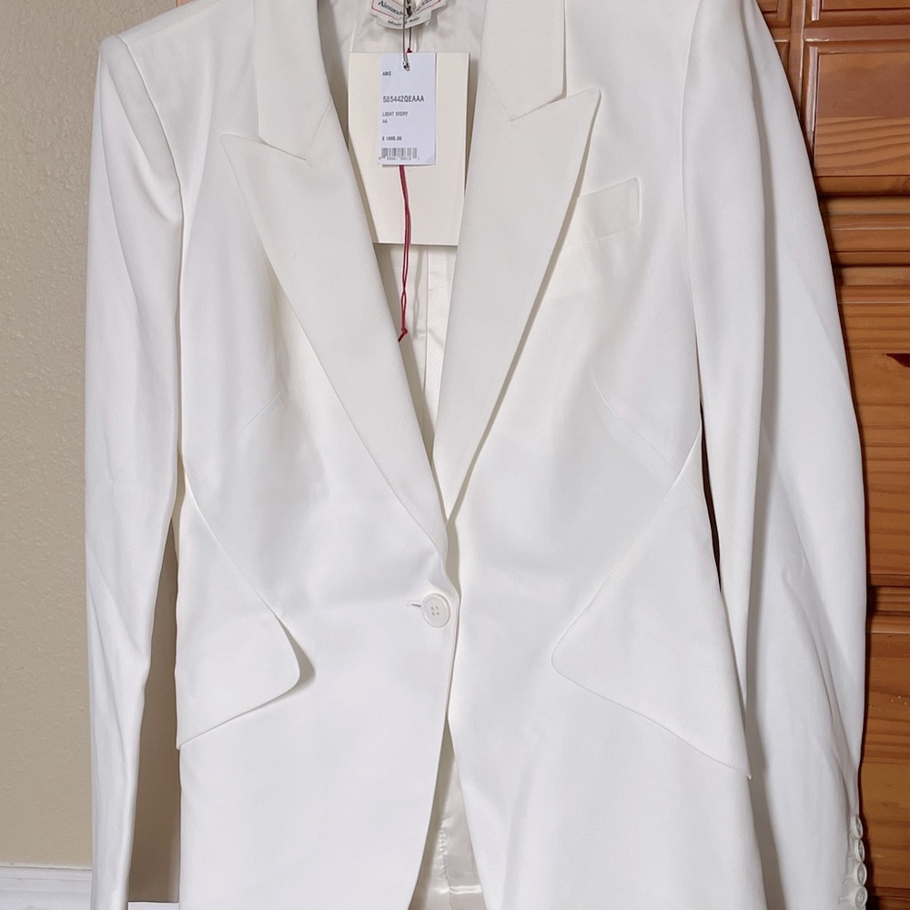 New Alexander McQueen Light Ivory Suit jacket